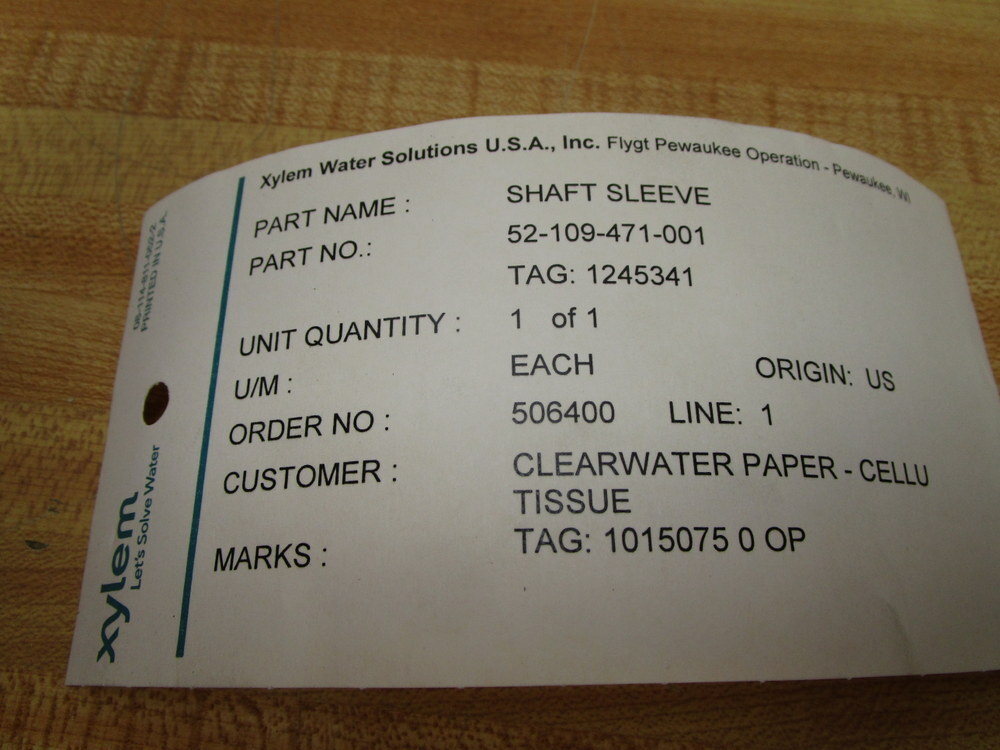 Xylem 52-109-471-001 Shaft Sleeve 52109471001