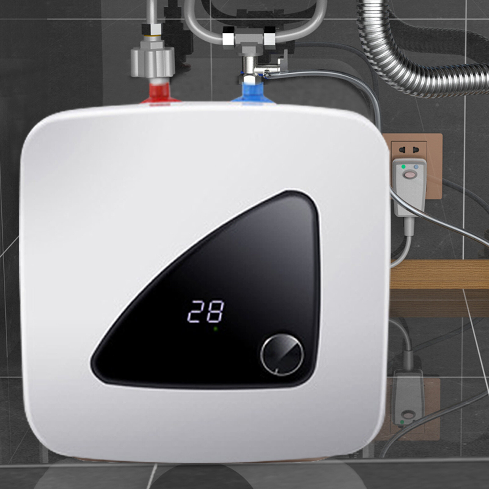 NEW 1500W 8L Electric Instant Hot Water Heater Storage Tank Bathroom Shower Sink
