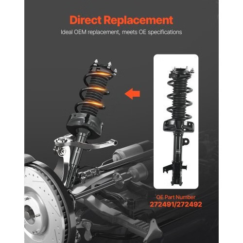 Front Shock Absorber Strut Assembly, 2Pcs Shock and Strut Assembly with Coil Spr
