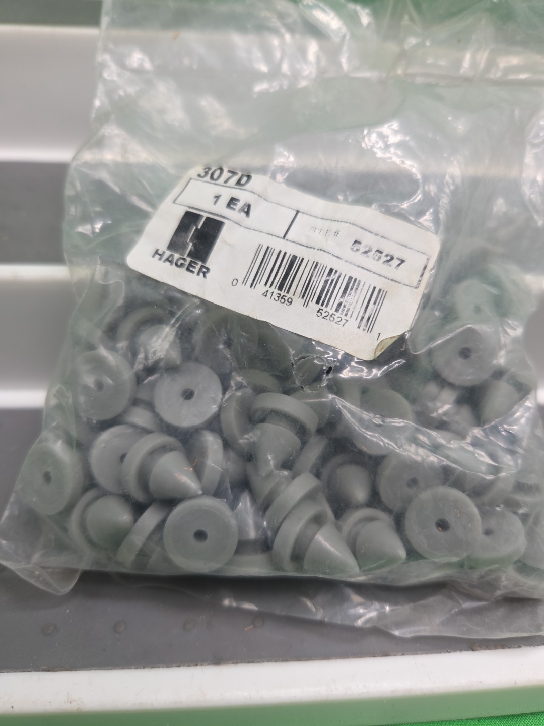 New Hager 52527 Rubber Door Stoppers, Lot of 100 Sealed Bag