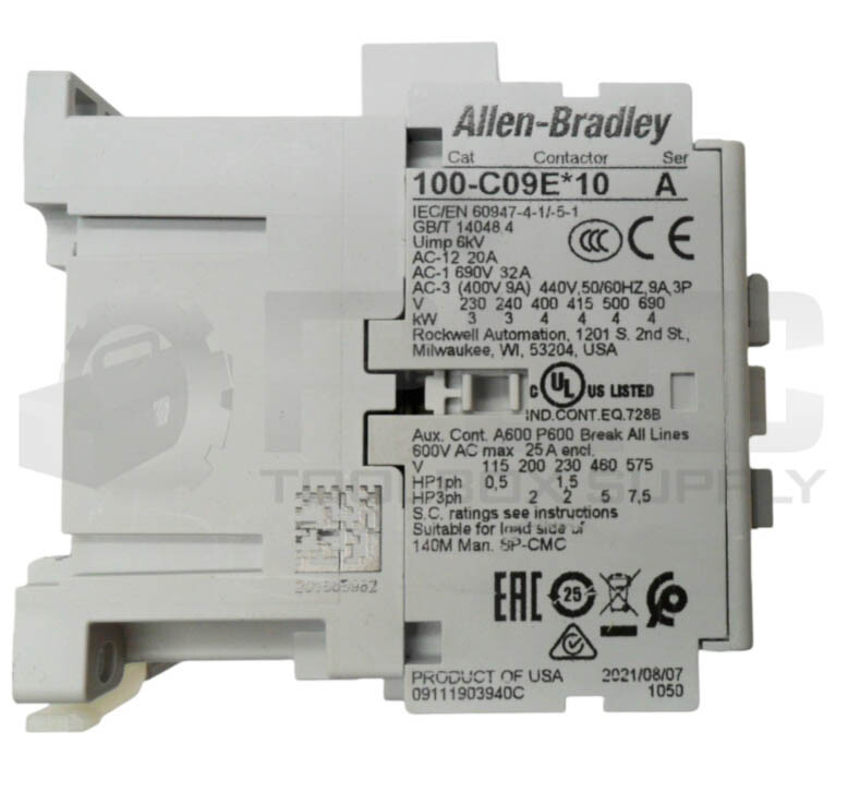 LOT OF 2 ALLEN BRADLEY 100-C09E*10 /A CONTACTOR 600VAC 25A
