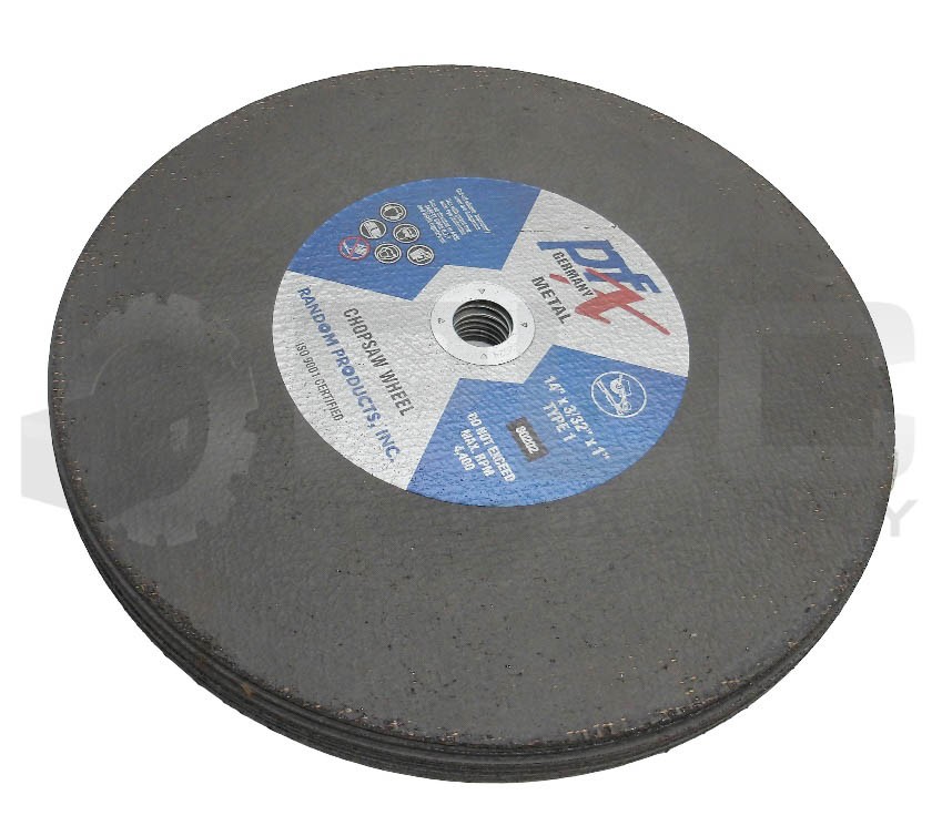 NEW BOX OF 8 RANDOM PRODUCTS INC 80202 CHOPSAW WHEEL 14″ X 3/32″ 1″