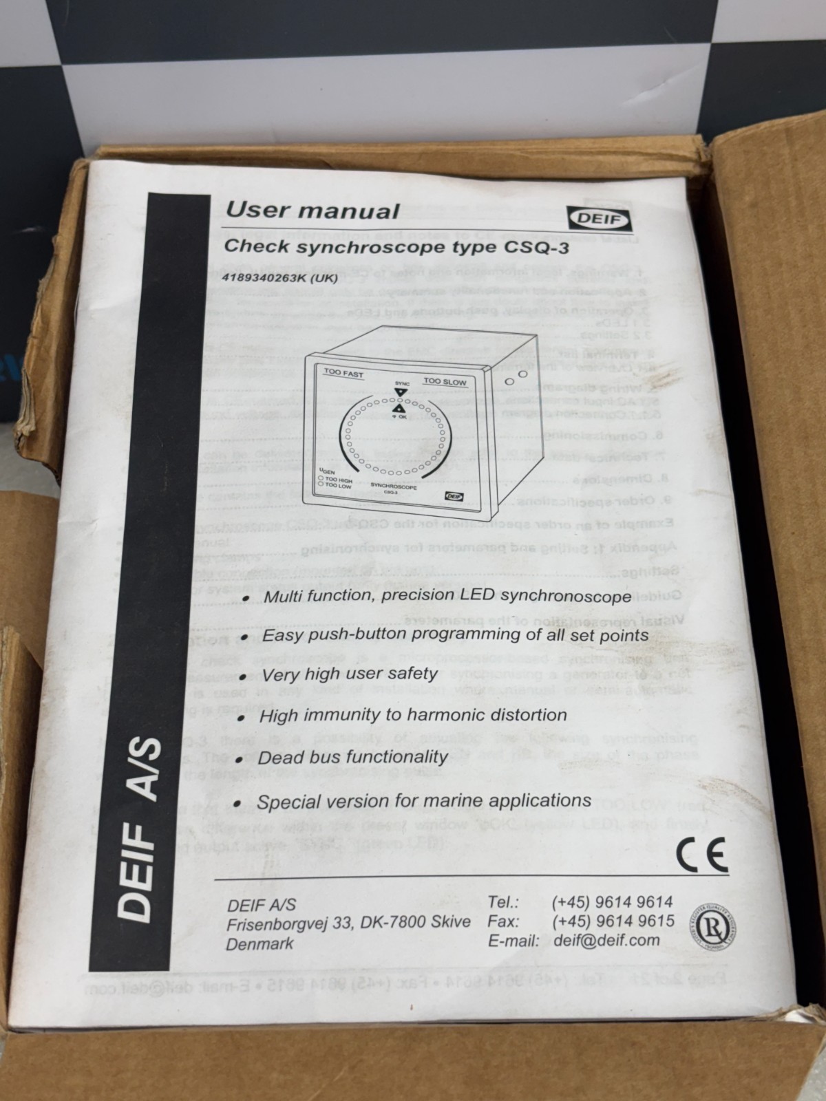 DEIF CSQ-3 MARINE 230V MULTI FUNCTION SYNCHROSCOPE