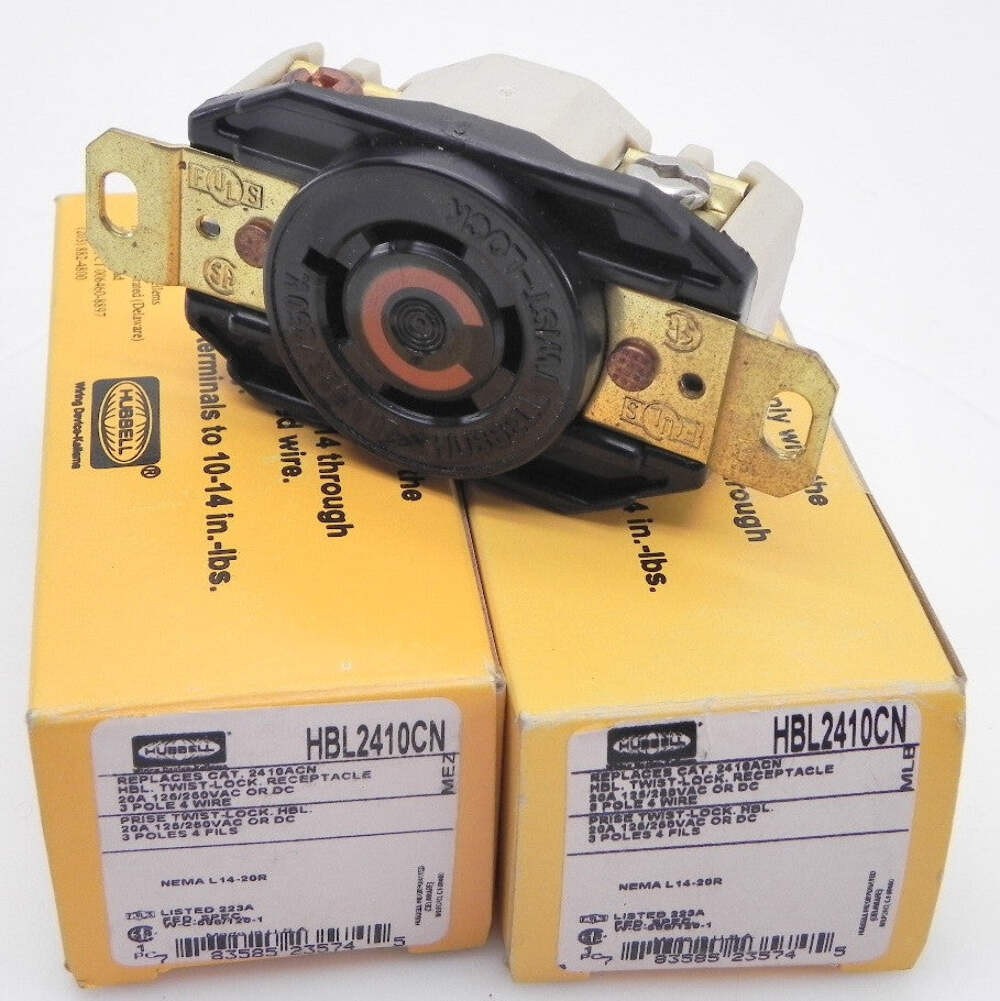Hubbell Twist-Lock Receptacle HBL2410CN (Lot of 2)