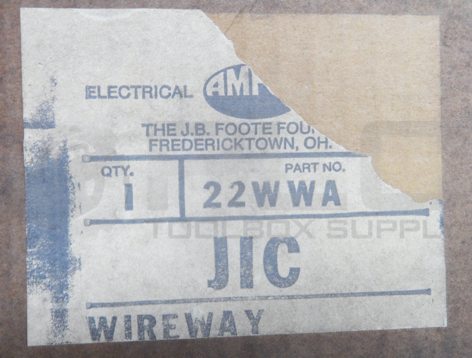NEW FEDERAL PACIFIC ELECTRIC CO 22WWA JIC WIREWAY SQUARE TUBE MOUNT
