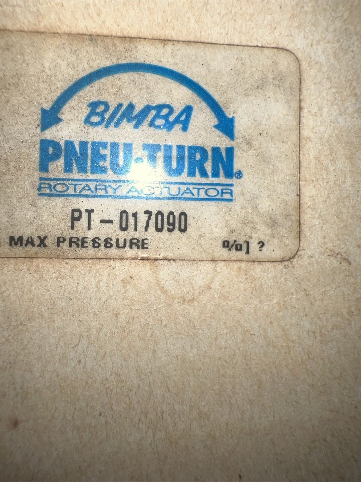 Bimba PT-074090- Pneu-Turn Rotary Actuator 150max Psi. New