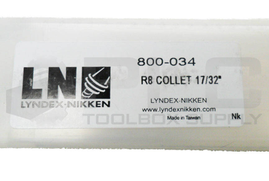 NEW LYNDEX-NIKKEN 800-034 R8 COLLET 17/32″