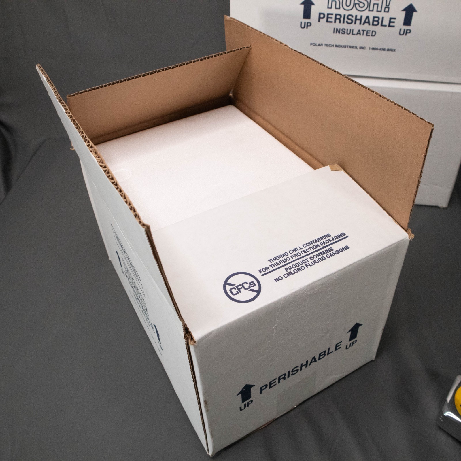 Polar Tech 13″ x 9.5″ x 7.75″ Thermo Chill Insulated Carton Foam Shipper 1 inch