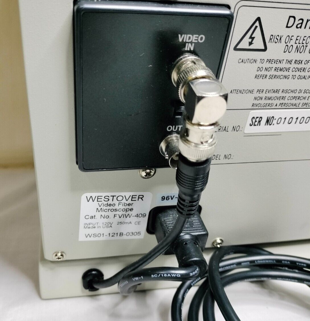 Westover FVIW-409 FVIW409 Video Fiber Microscope S/N: 0101009247 Made in Taiwan