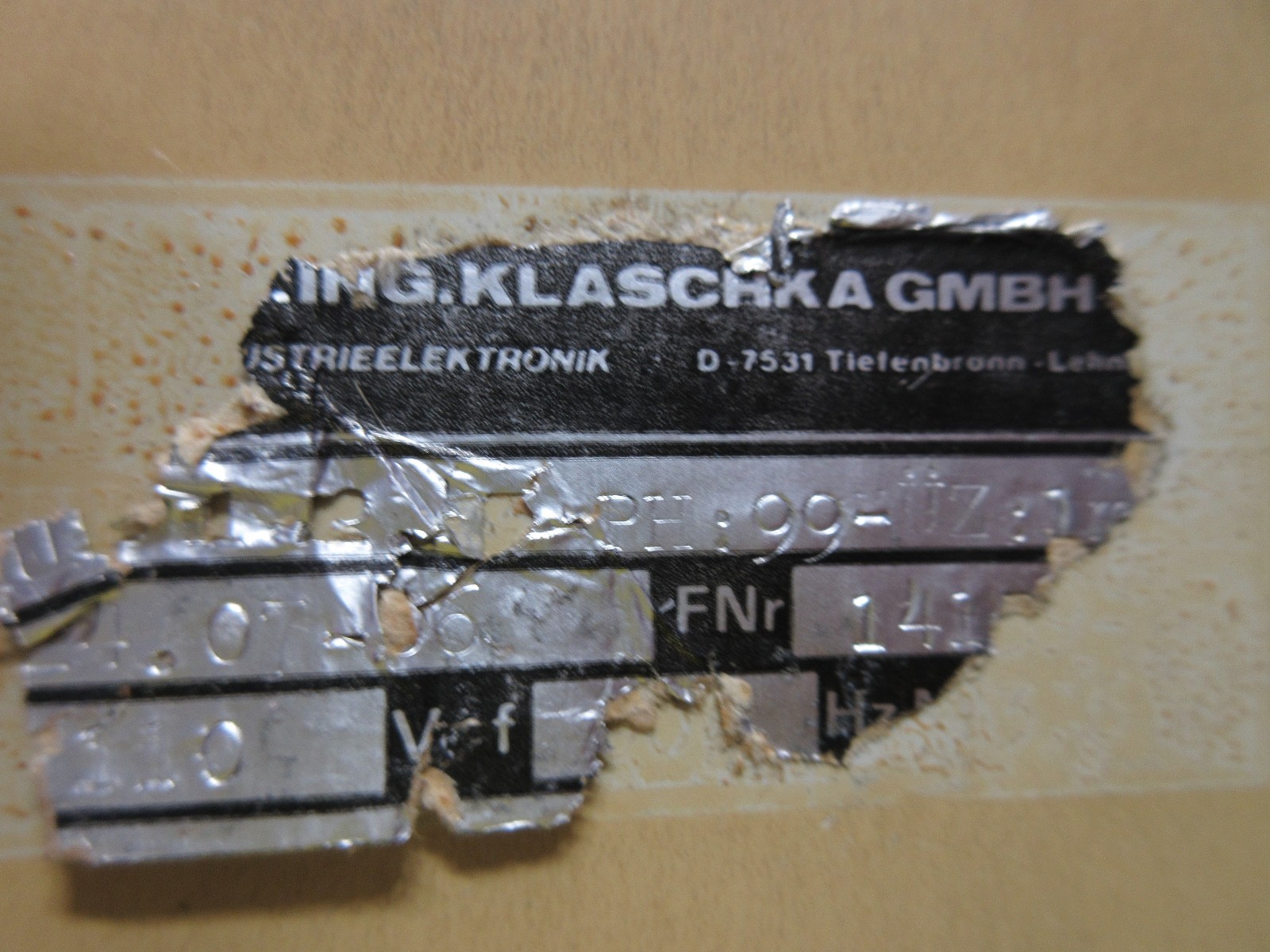 KLASCHKA LUBRICATION CONTROL SUL1-2.43 SNR. 24.07-06 CNC