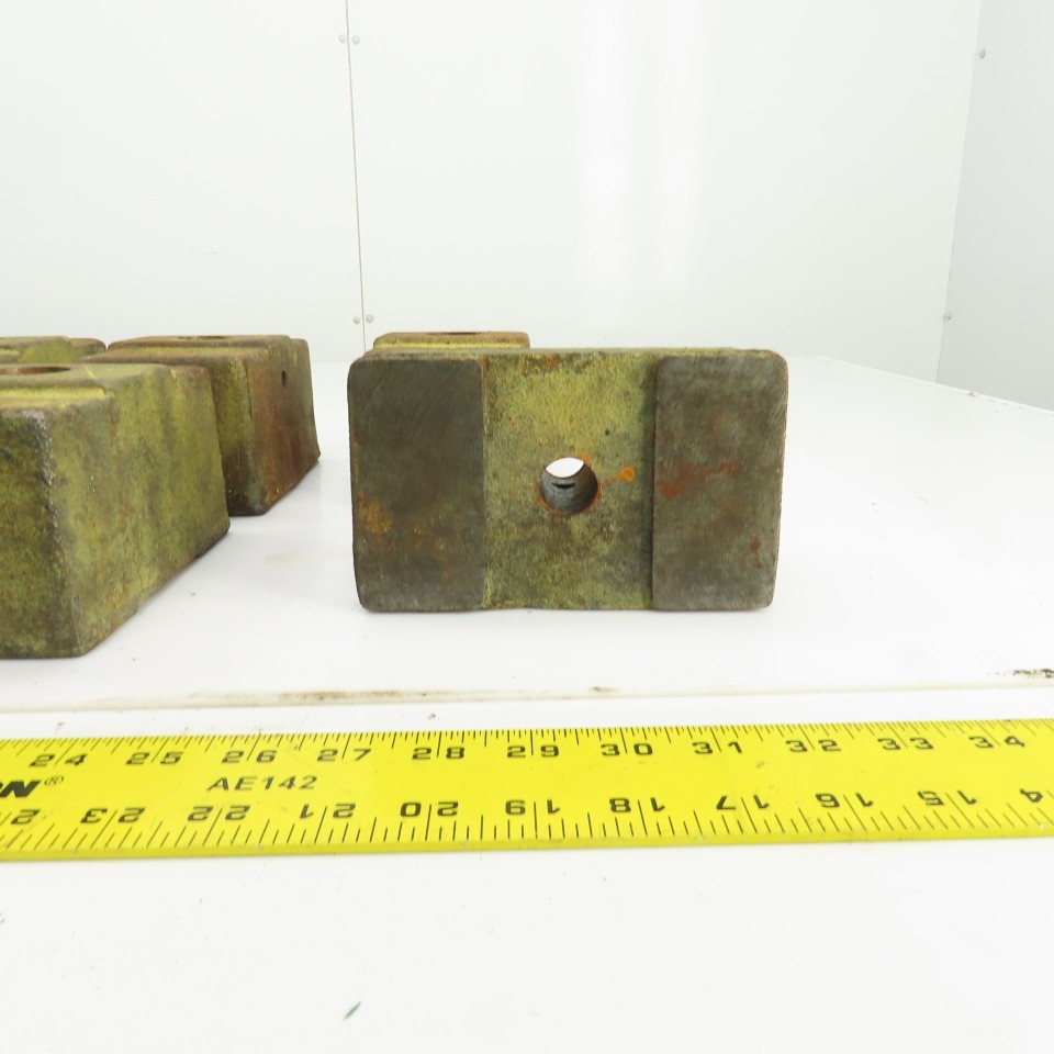 6 Lx3-1/2Wx 3-1/4″ H Cast Iron Machine Foot Pad Targets W/0.808″ Thru Hole Lot/6