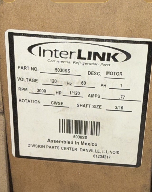 Bohn 5030-SS Heat Craft Motor 5030SS Interlink