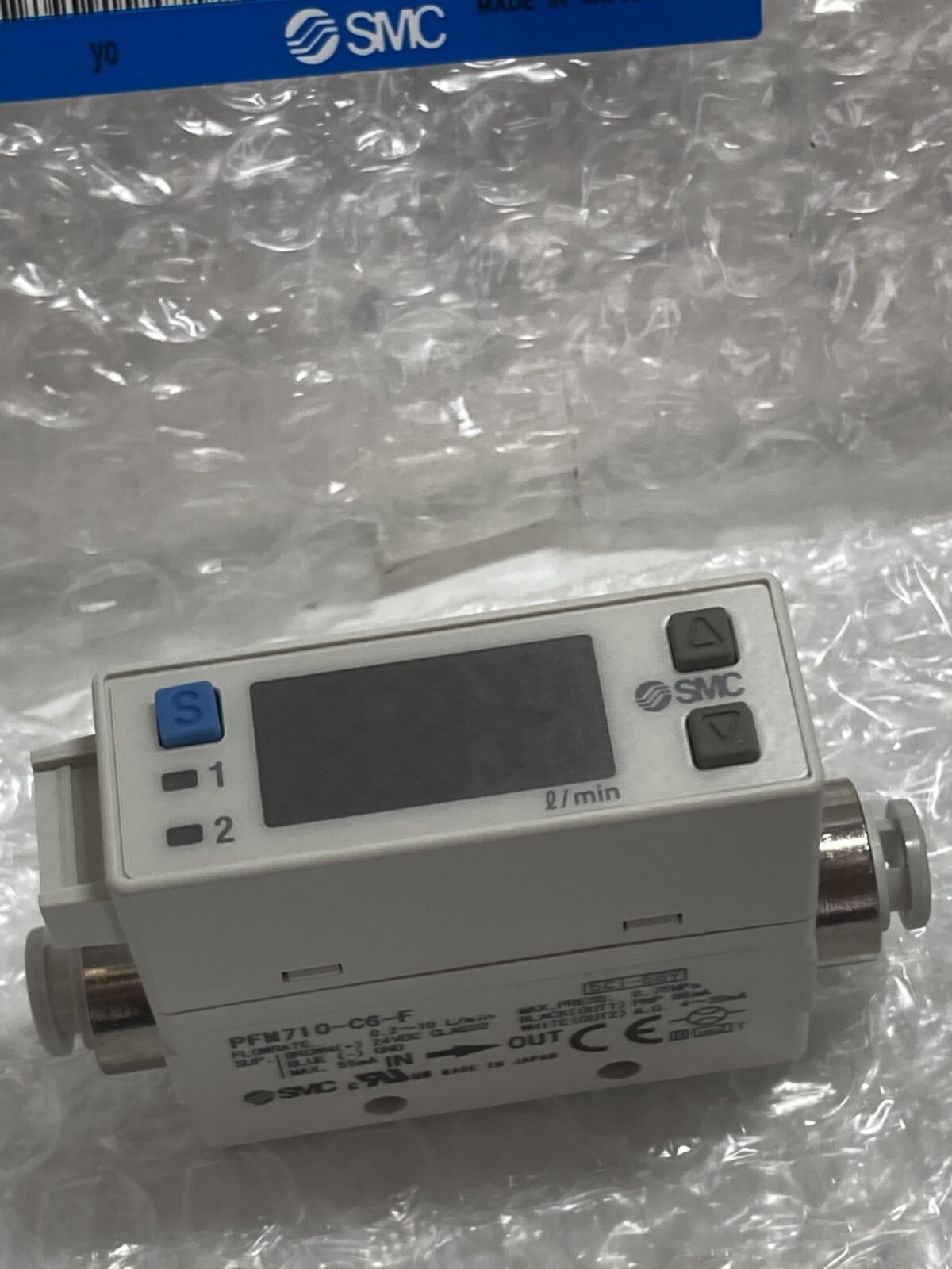 SMC PFM710-C6-F DIGITAL FLOW SWITCH 24VDC 2 COLOR DISPLAY 0.2-10 L/MIN NIB