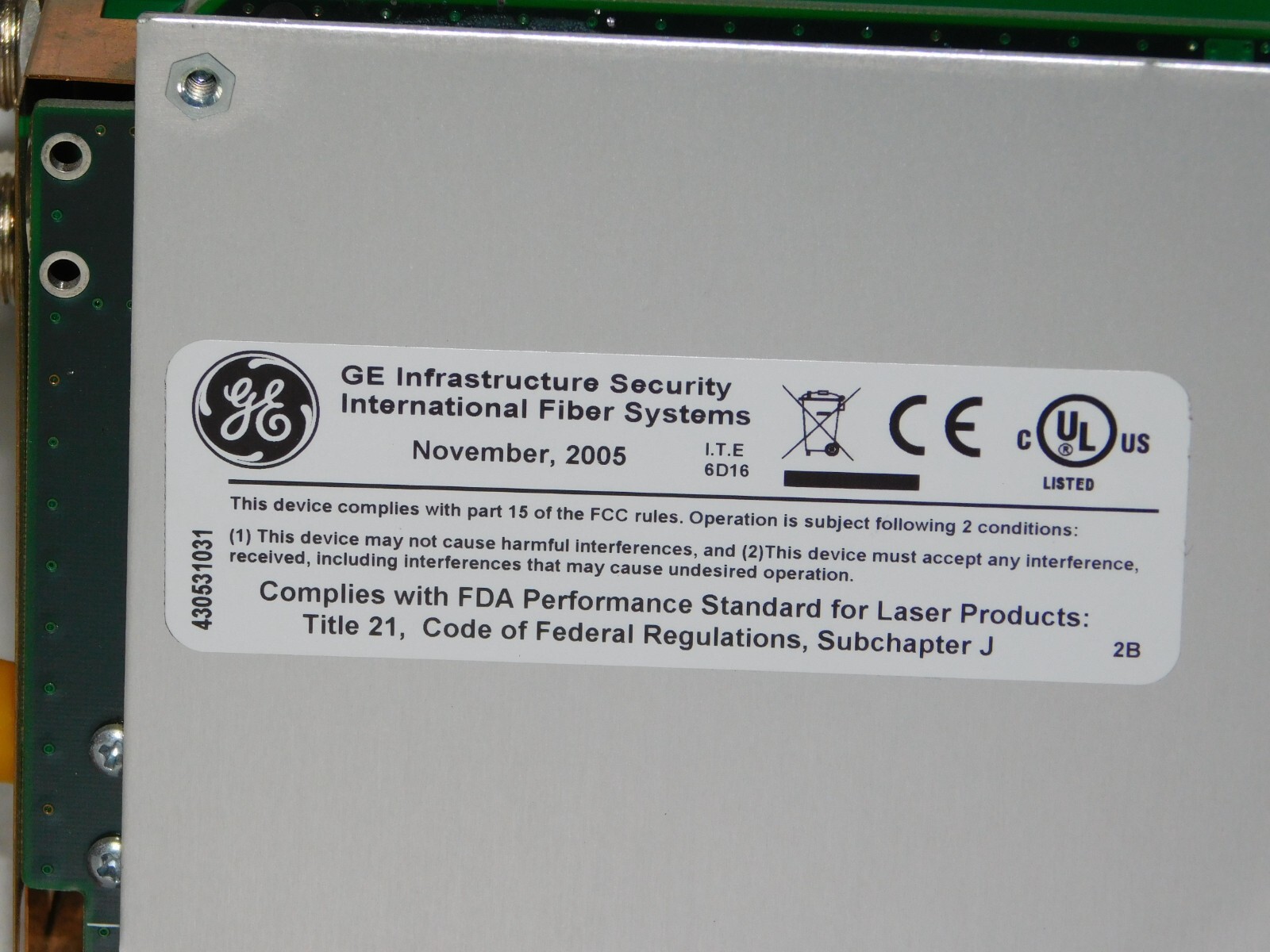 GE IFS VR7220-2DRDT 2 Channel Digital Video Receiver Data Transceiver Module