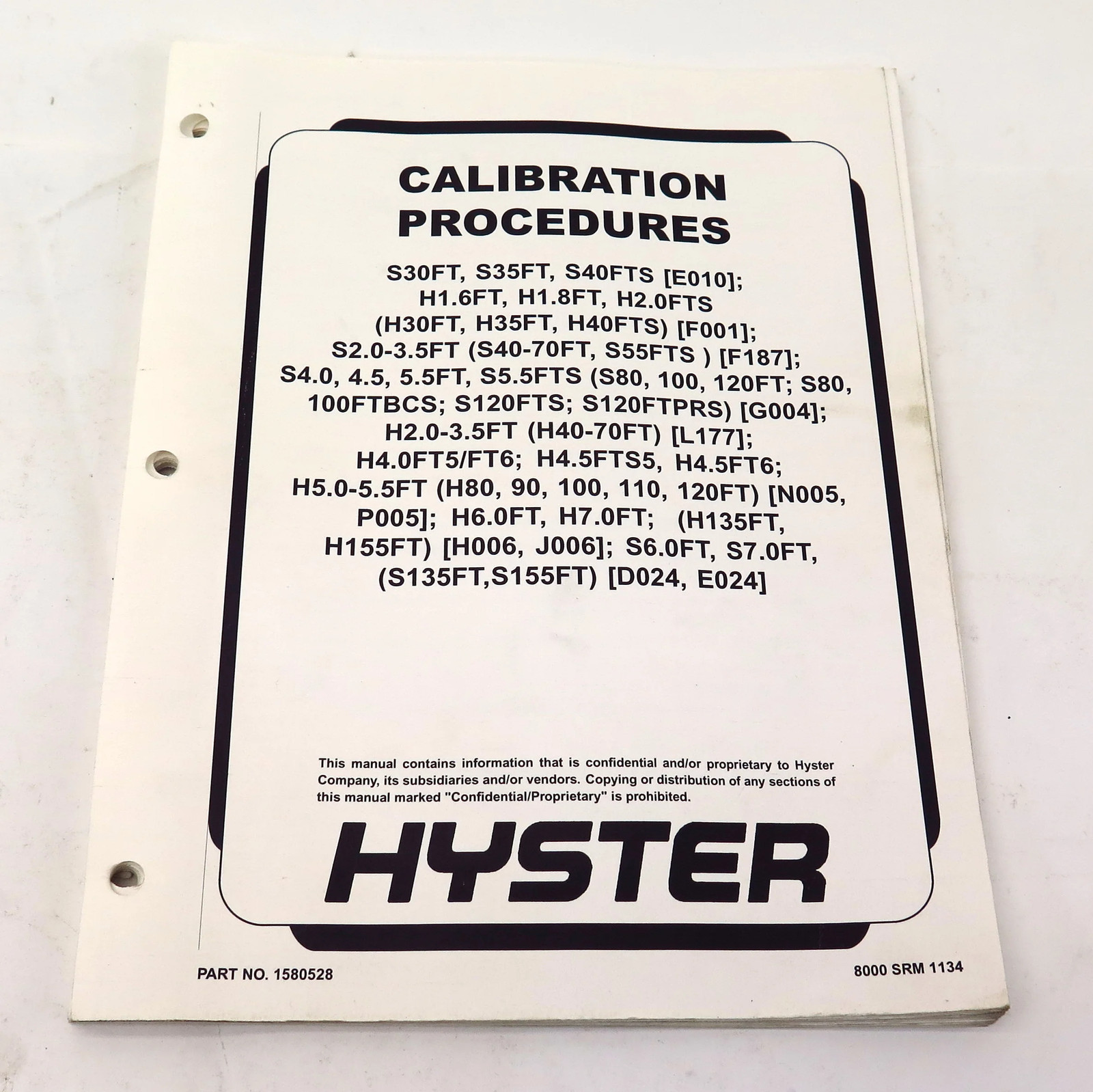 Hyster Lift Truck Calibration Procedures Manual 1580528