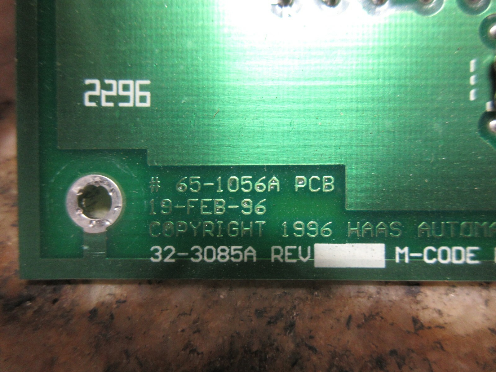 1997 HAAS HS-1 CNC MILL CIRCUIT BOARD 65-1056A PCB 19-FEB-96 32-3085A WARRANTY