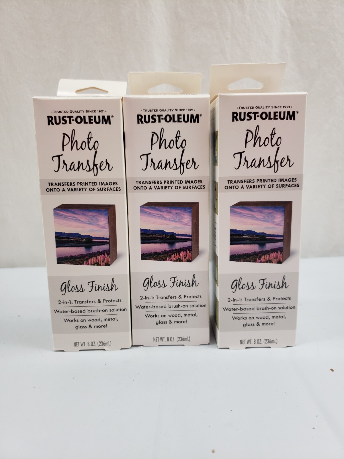NEW LOT OF 3 Rust Oleum Photo Transfer & Protect Images Gloss Finish 8 oz Bottle