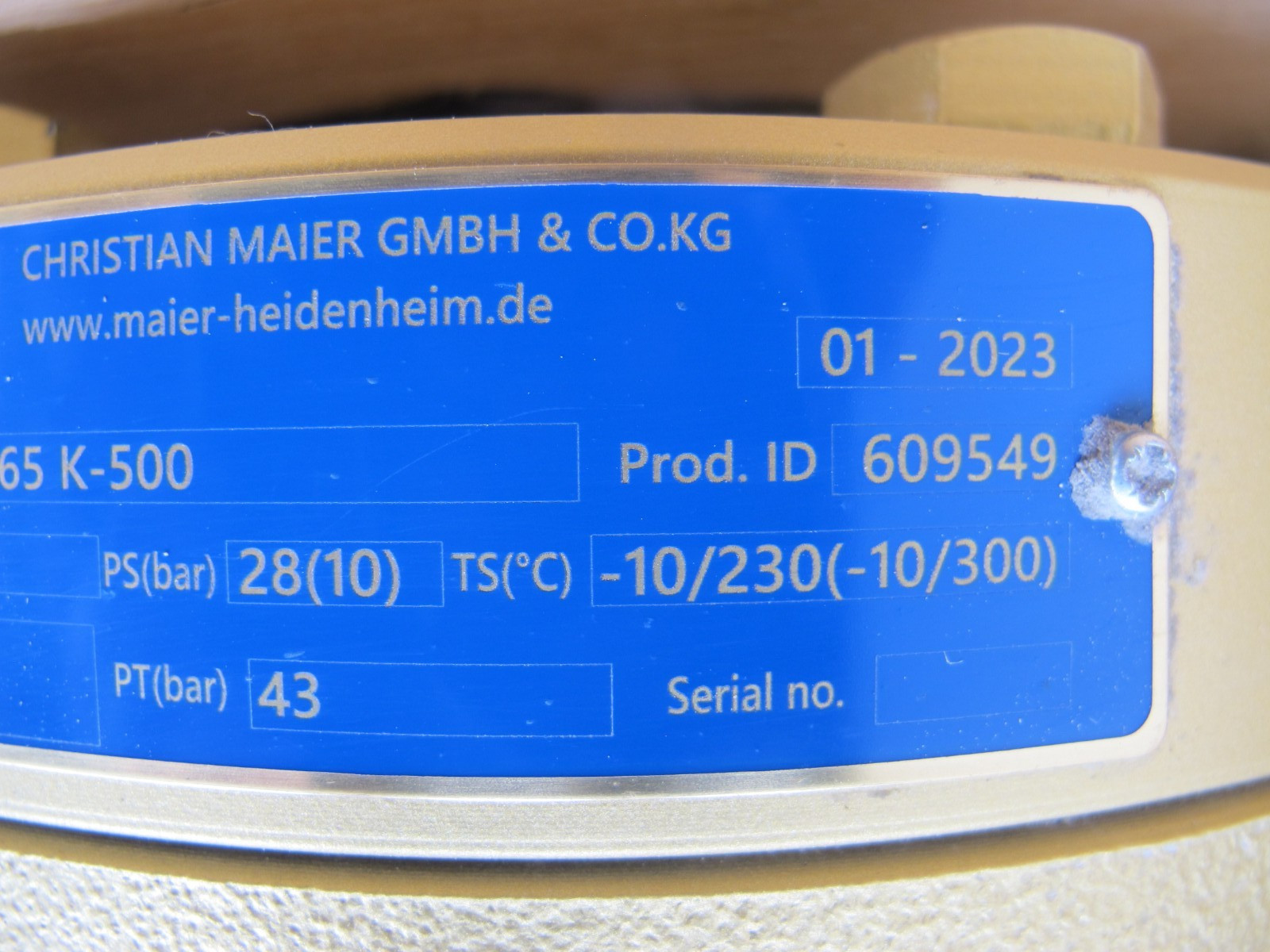 New CHRISTIAN MAIER HWB 265 K-500 Rotary Joint 28 PSI 10 bar HWB265 K500 Union
