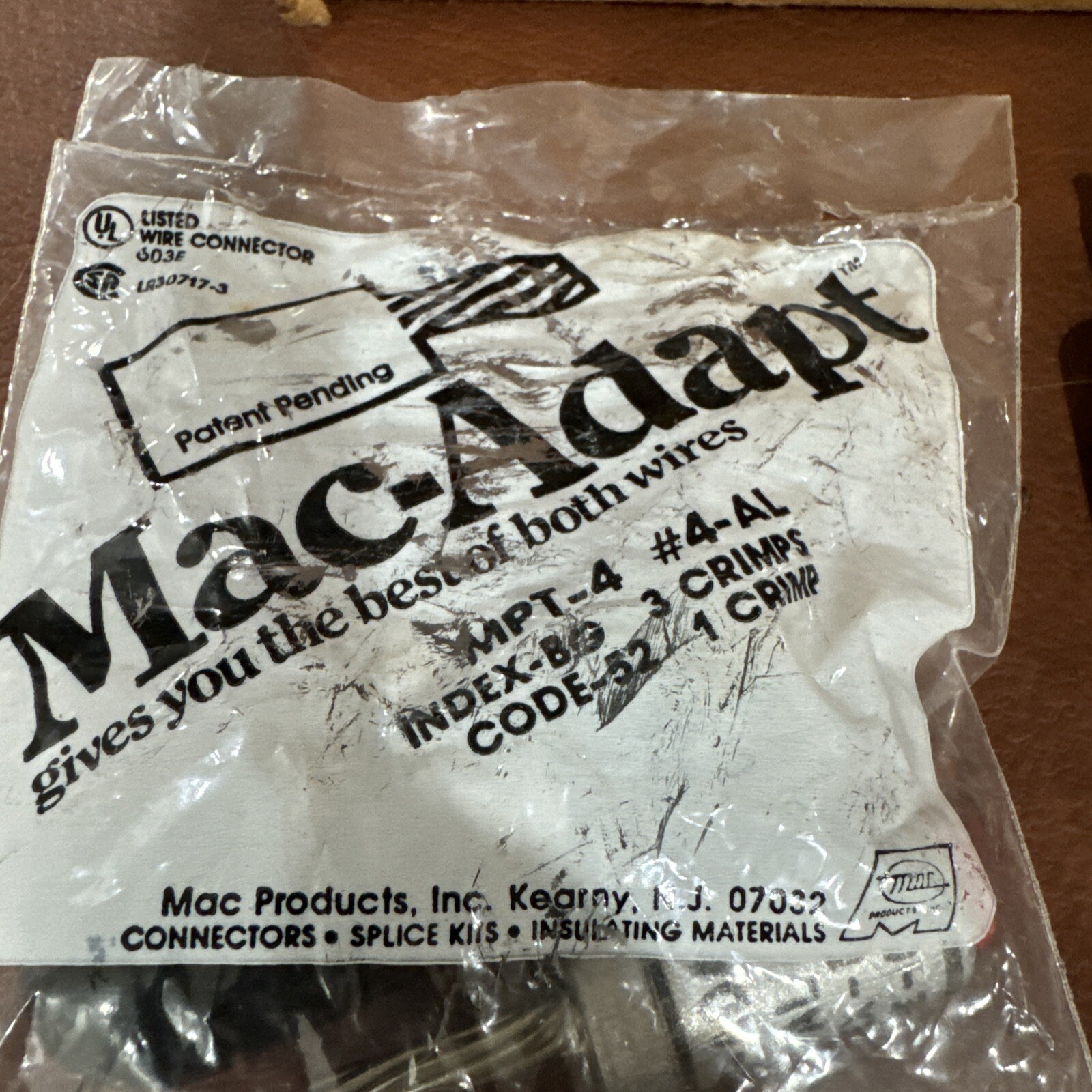 50x Mac Adapt MPT-4 #4-AL INDEX-BG 3 Crimp Code 52 Pigtail Compress Adapter JB-6