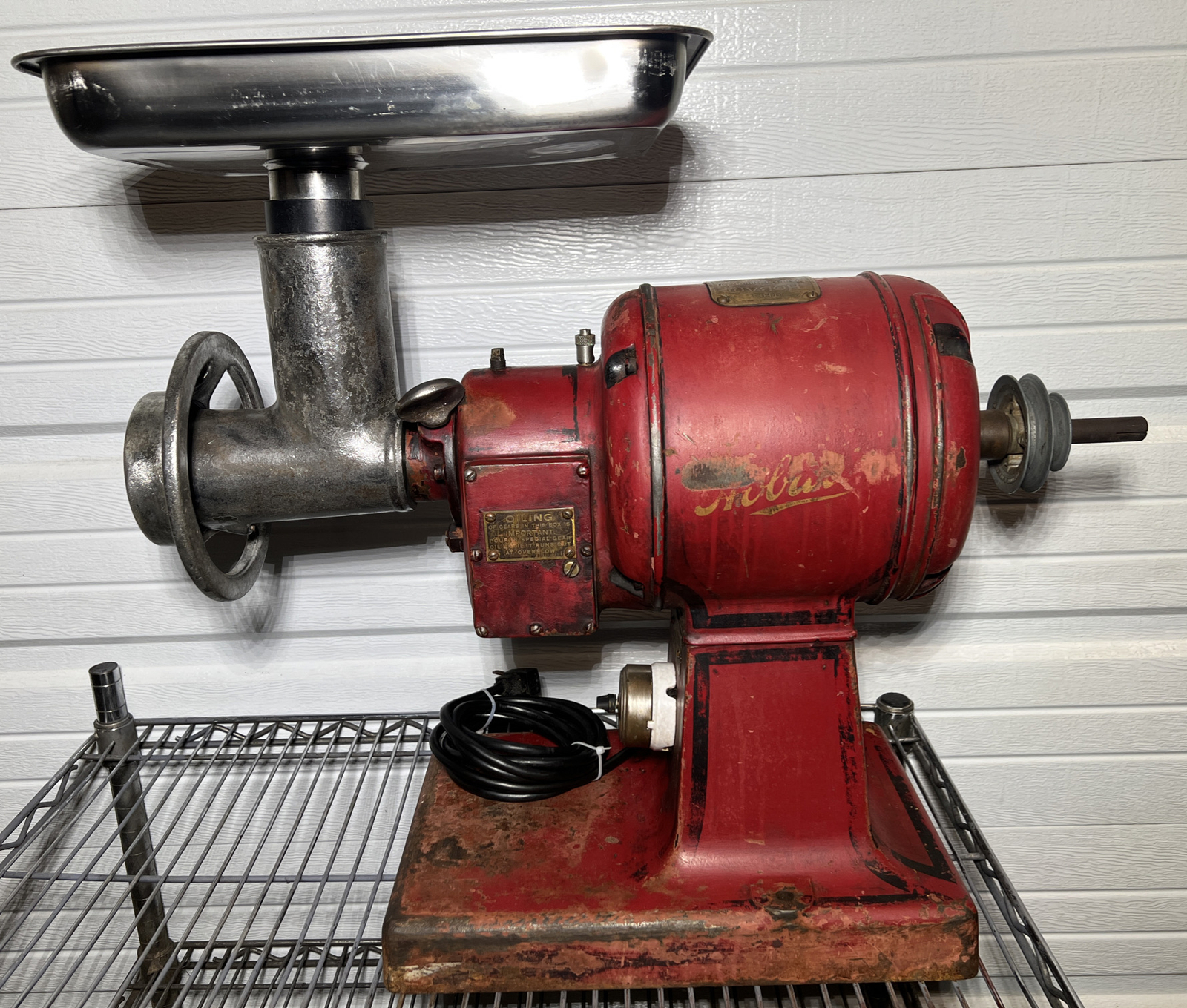 Genuine Vintage Hobart 27612 Size 12 Meat Grinder 1 Phase 110V