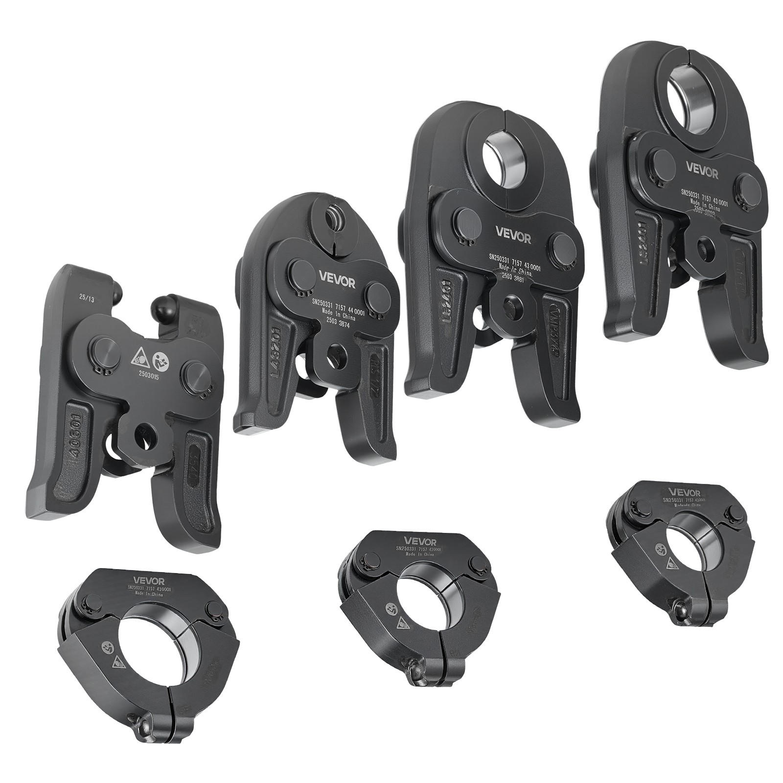 VEVOR 7PCS MegaPress Pressing Kit 1/2″ to 2″ for Standard Press Tools with Case