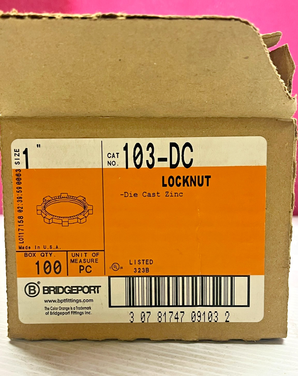 New Lot of 67 Bridgeport 103-DC Rigid Zinc Die Cast Locknut 1″