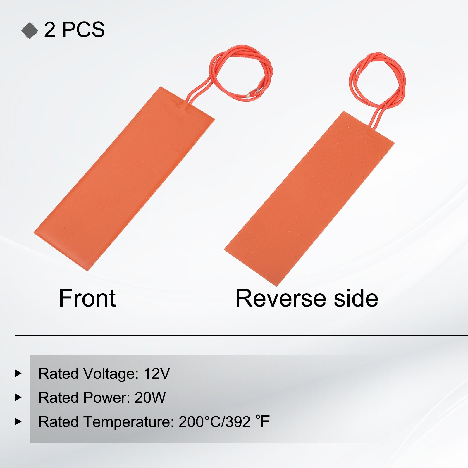 2 x Silicone Heating Pad 12V 20W Heater Film Plate 150mmx50mm Heater Mat