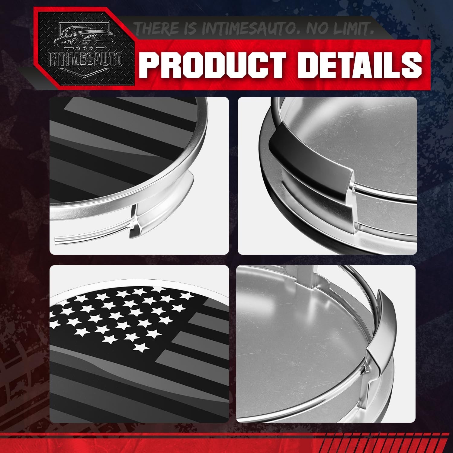 75MM 2.9 Inch Wheel Center Caps Rim Wheel Center Hub Caps, Pack of 4 Chrome w…