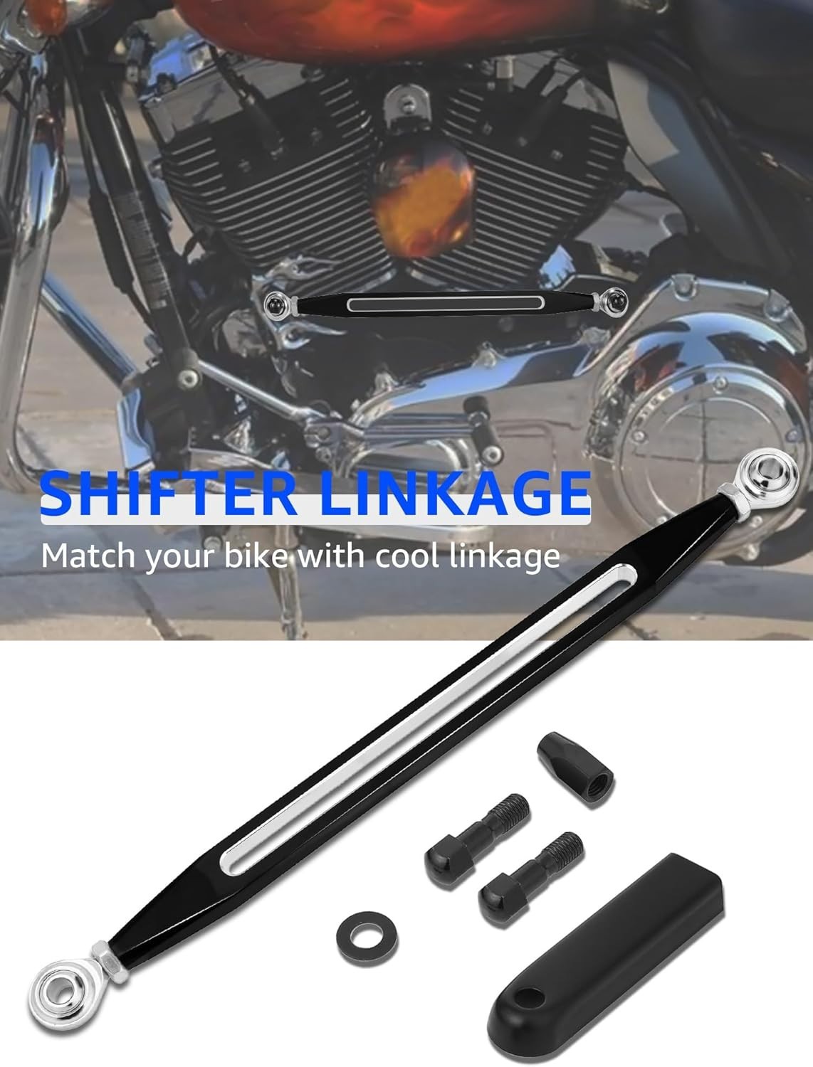AILMOTO Black Shift Linkage, Shift Rod Compatible for Harley Davidson 1986-20…