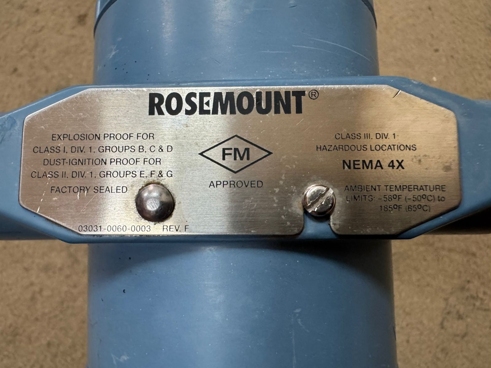 Rosemount / Pressure Transmitter / 3051TG5 / WP 690 BAR / CAL 0-4000 PSI