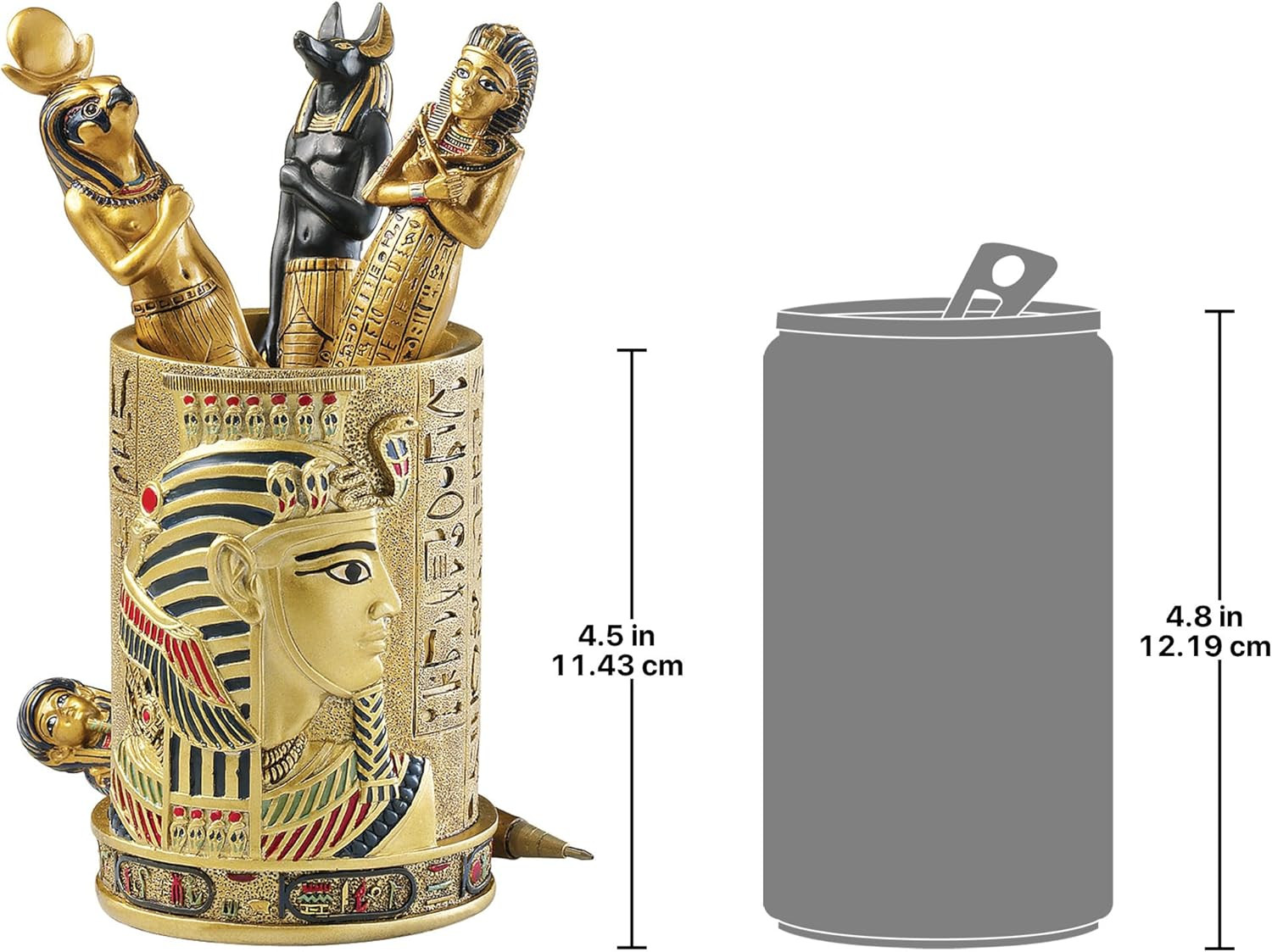QL1244 Egyptian Pharaoh Pen Vessel,Full Color