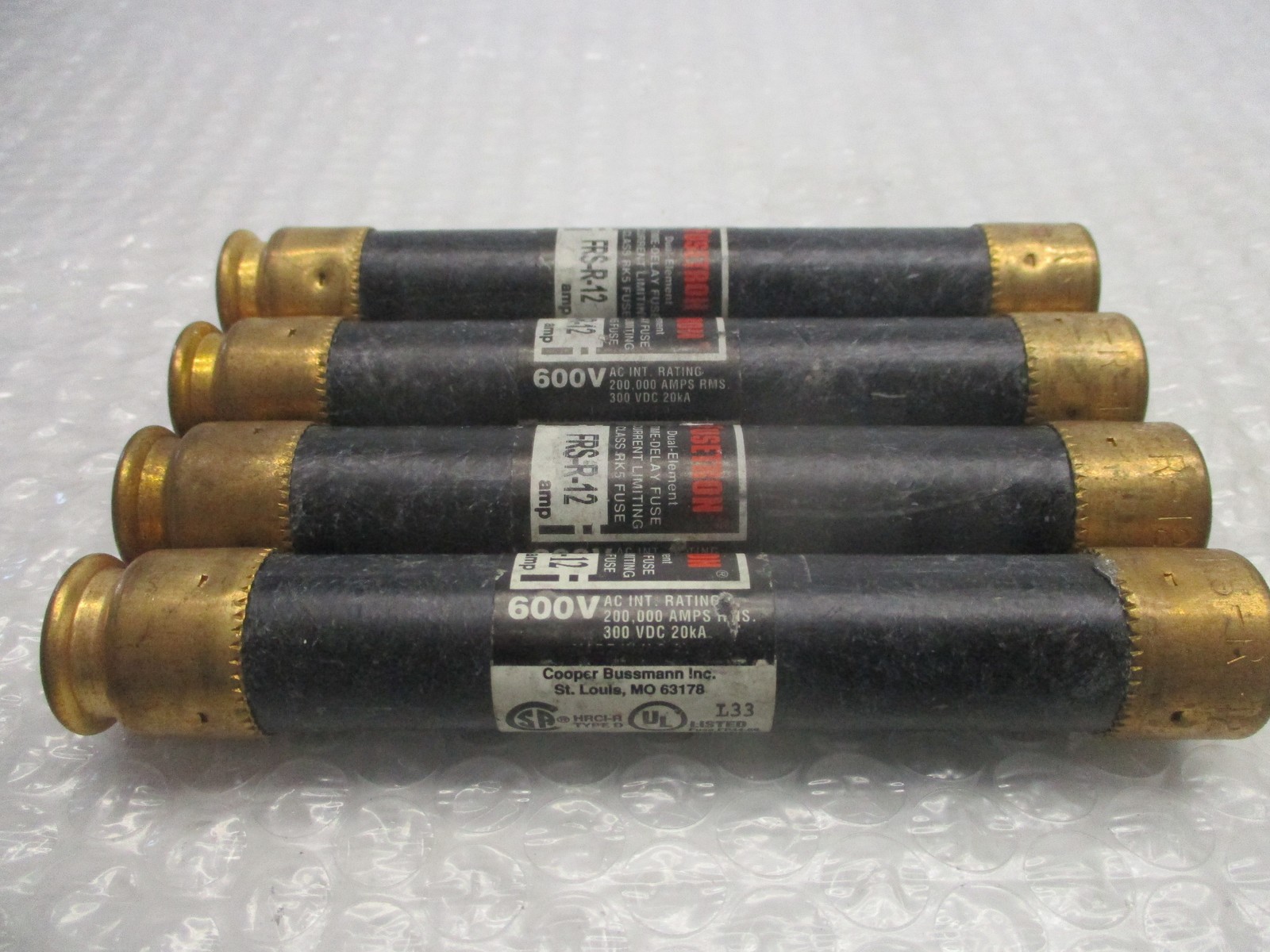 FUSETRON FRS-R-12 FUSE BLACK LOT OF 4 NSNP