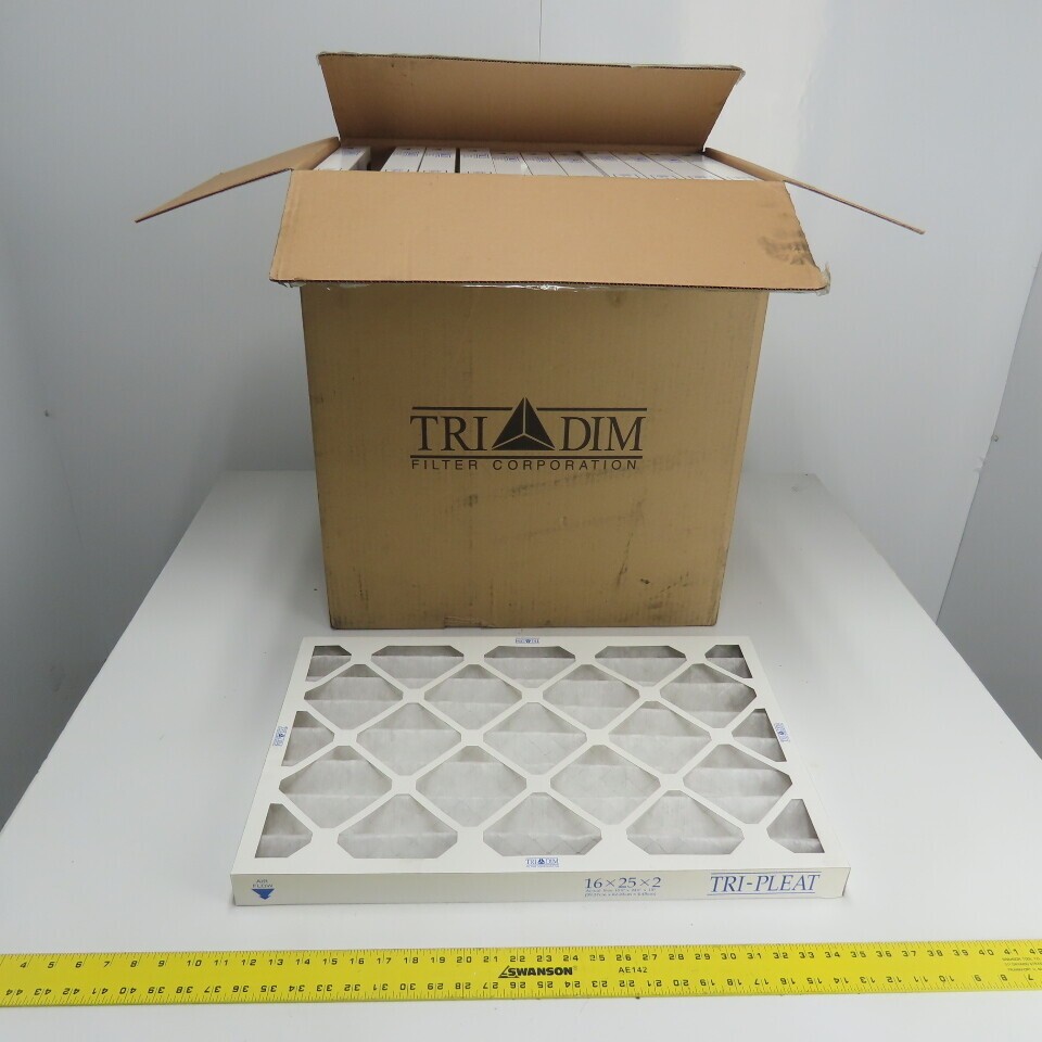 Tri Dim 825P Tri-Pleat 16″ x 25″ x 2″ Air Filter Lot Of 12