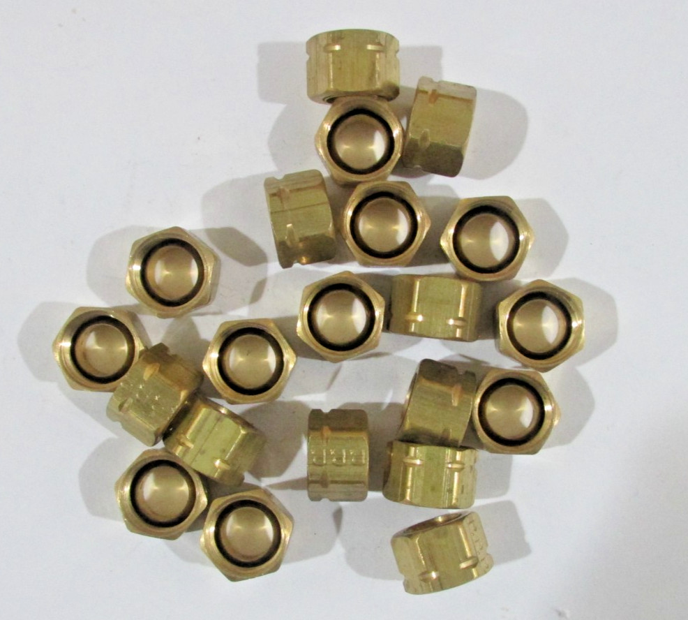 McMaster-Carr 5220K205 Brass Nut for 3/8″ Tube Lot of 21