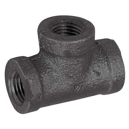 B&K Reducing Pipe Tee 1/2″ x 1/2″ x 3/4″ NPT Malleable Iron Black Oxide