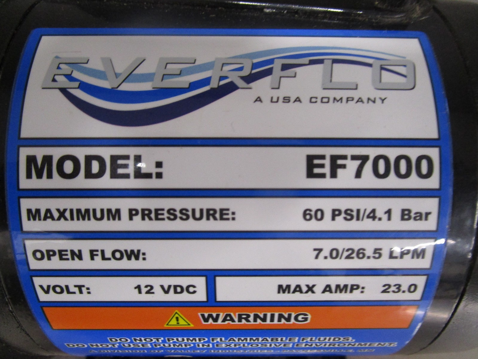 EVERFLO EF7000-BOX Elec Sprayer Pump,PolyP,5Cmb,7gpm,60psi 416J87