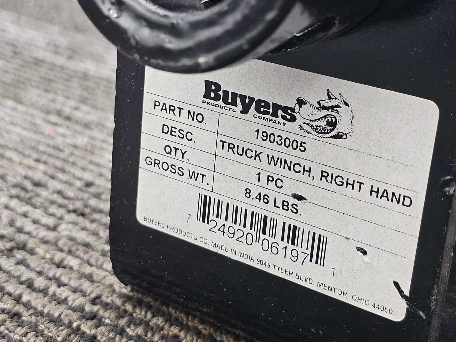 Buyers Products 1903005 Weld-On Trailer Winch, Right Handed, WLL 5,500, Steel