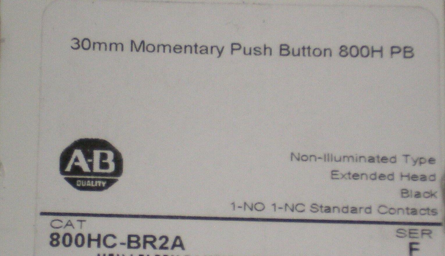 New! Allen Bradley 800HC-BR2A 30mm Momentary Push Button Black Free Shipping