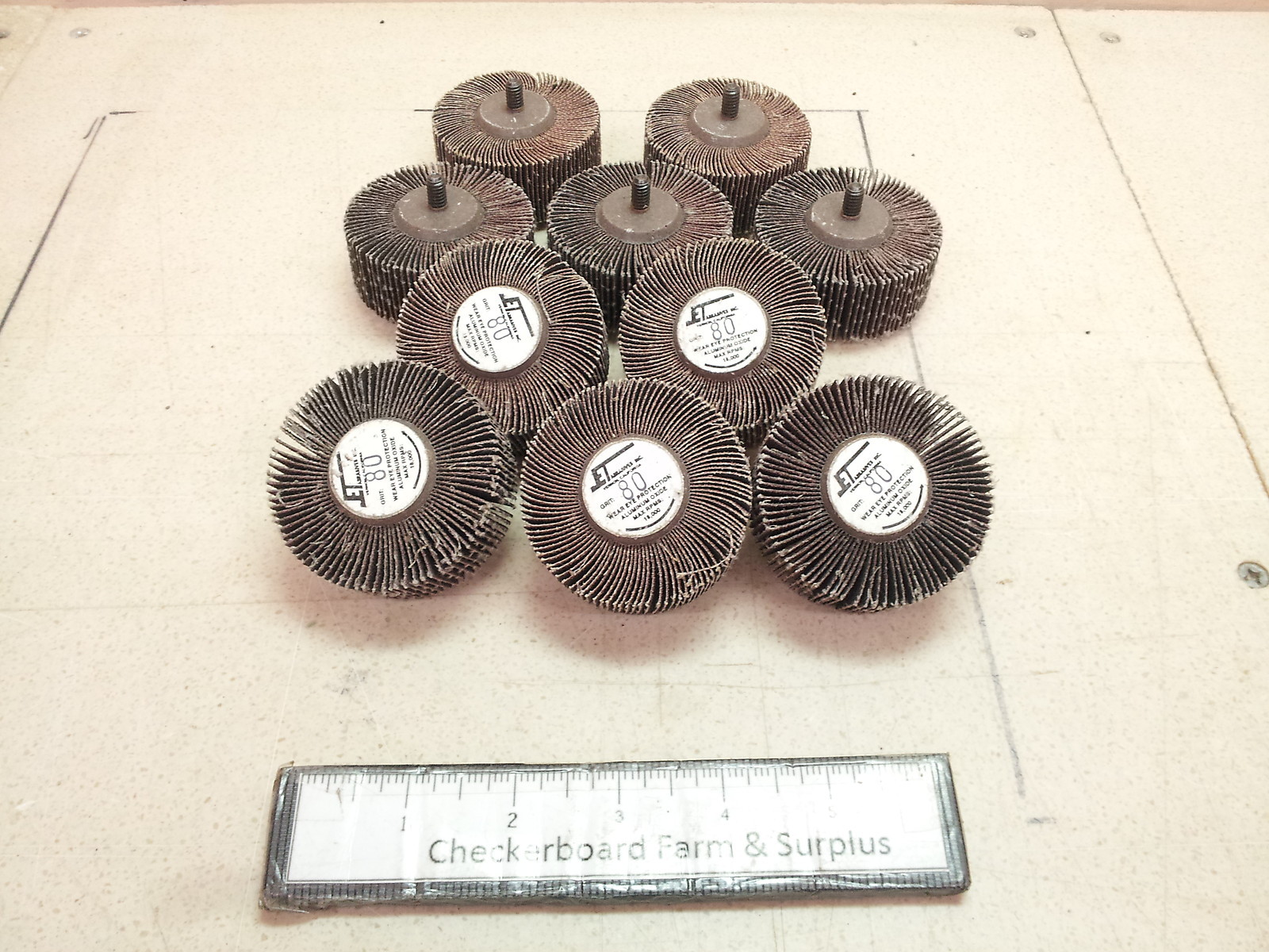 Qty-10 Merit Abrasives Quick Change Grind-O-Flex Flap Wheels XX-2510 80-Grit