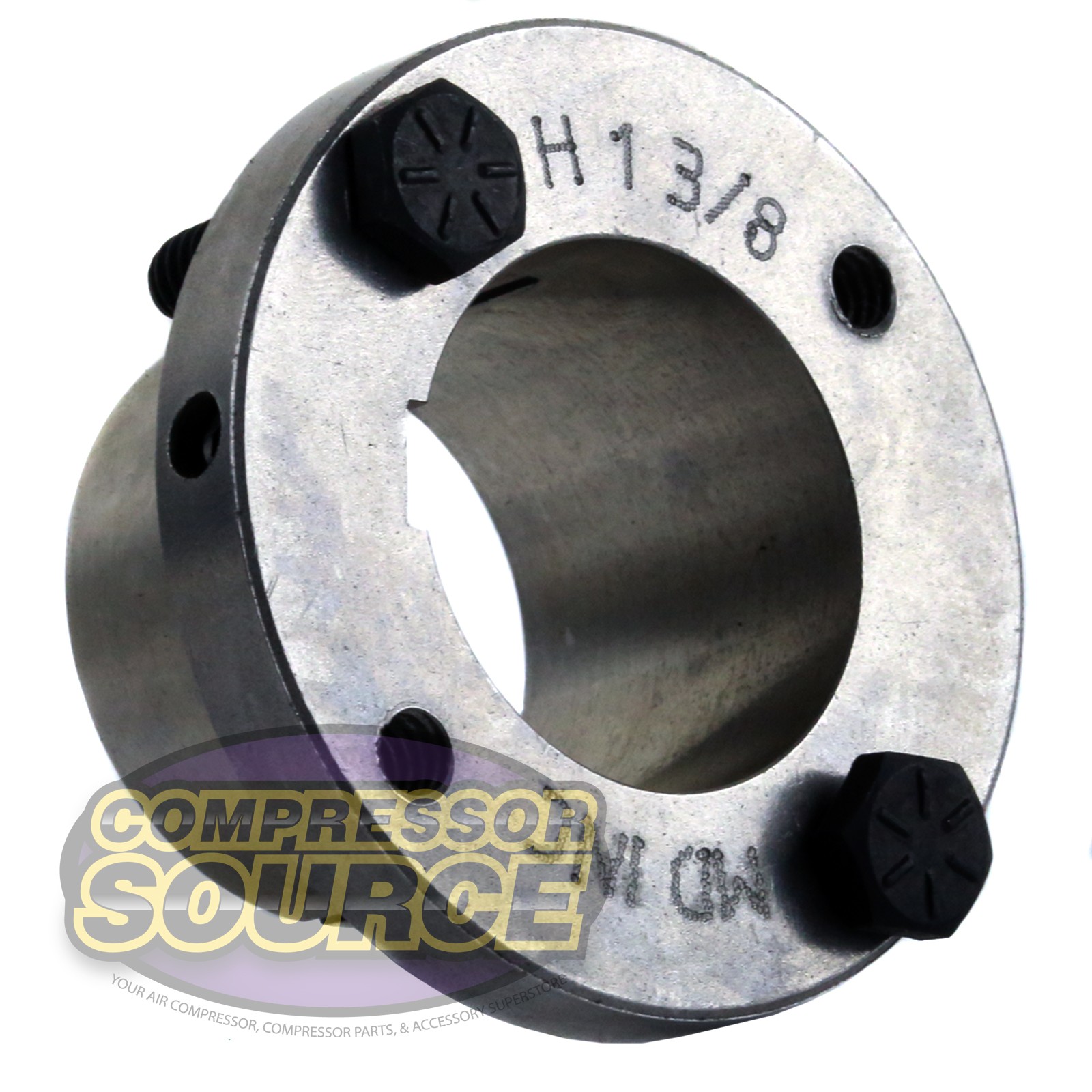 Steel 1-3/8″ Keyed Bore Split Taper H-Style Bushing for use with Pulley/Sheave