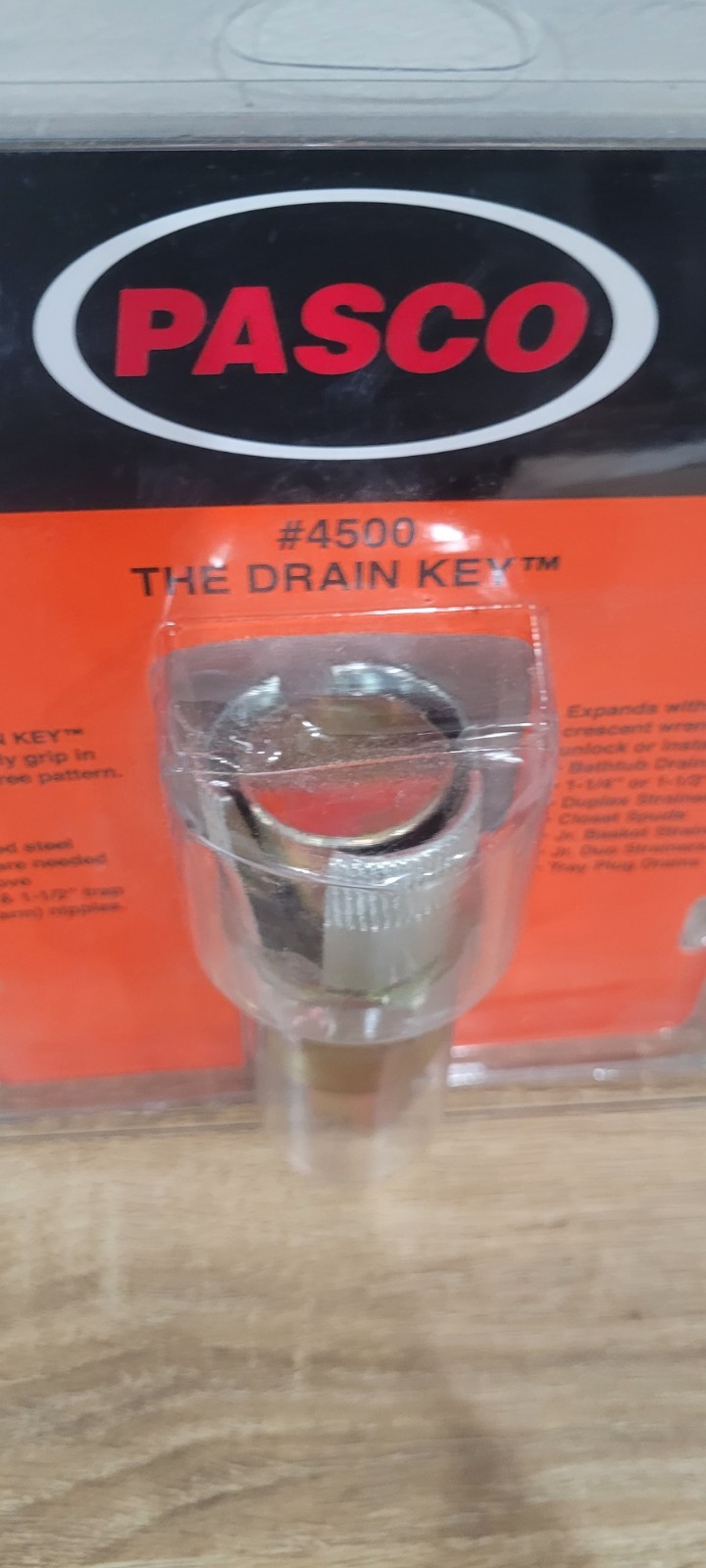 PASCO SPECIALTY 4500 THE DRAIN KEY PLUMBING TOOL STEEL SHOES FOR TUB TOILET