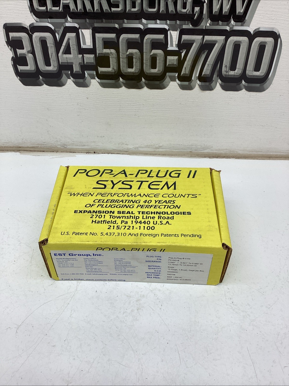EST Group Inc Pop-A-Plug II Kit P2-540-B NIB Sealed