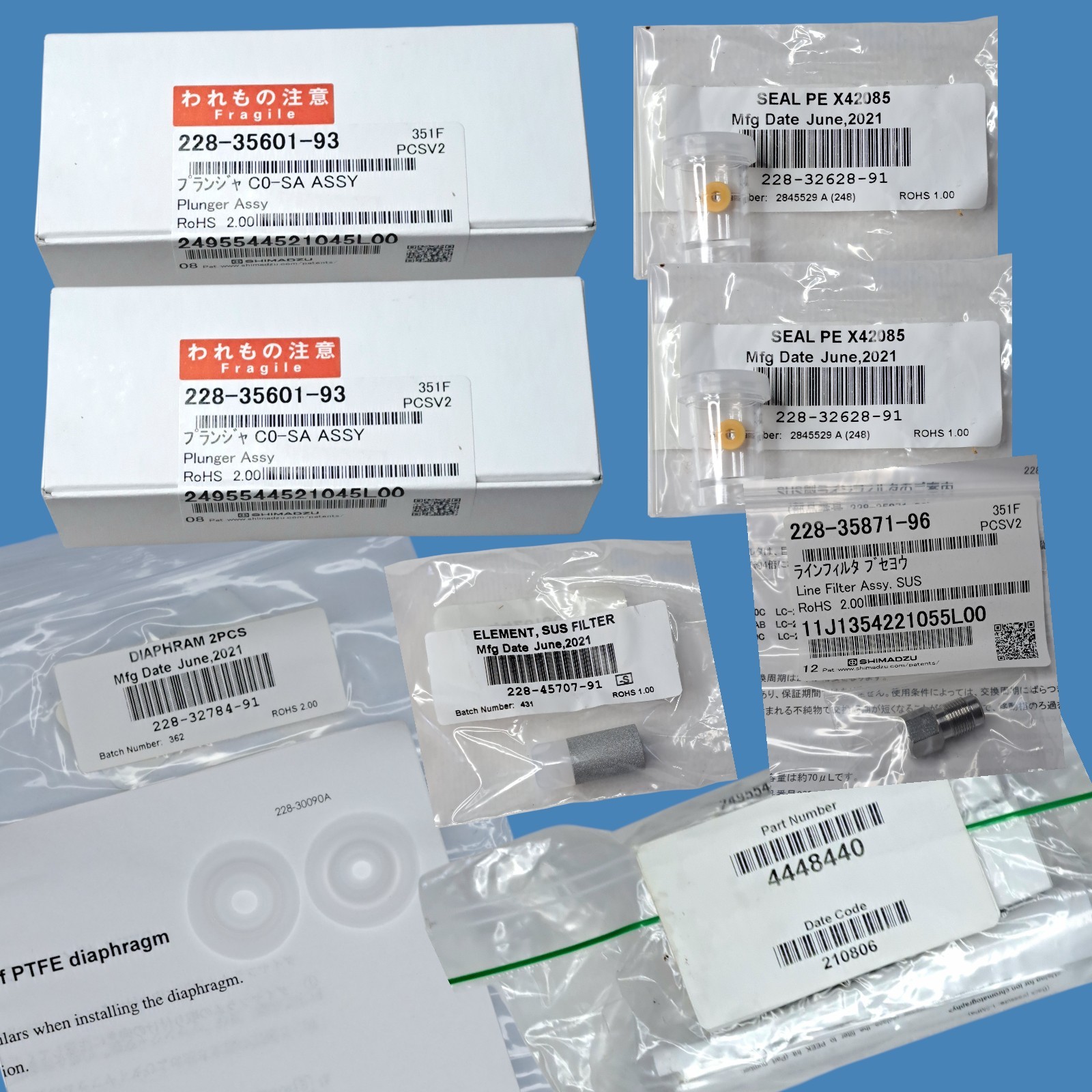 SCIEX 4448440 / CTS‑21823 Assurance PM Kit LC‑20ADXR OEM Shimadzu Parts, New
