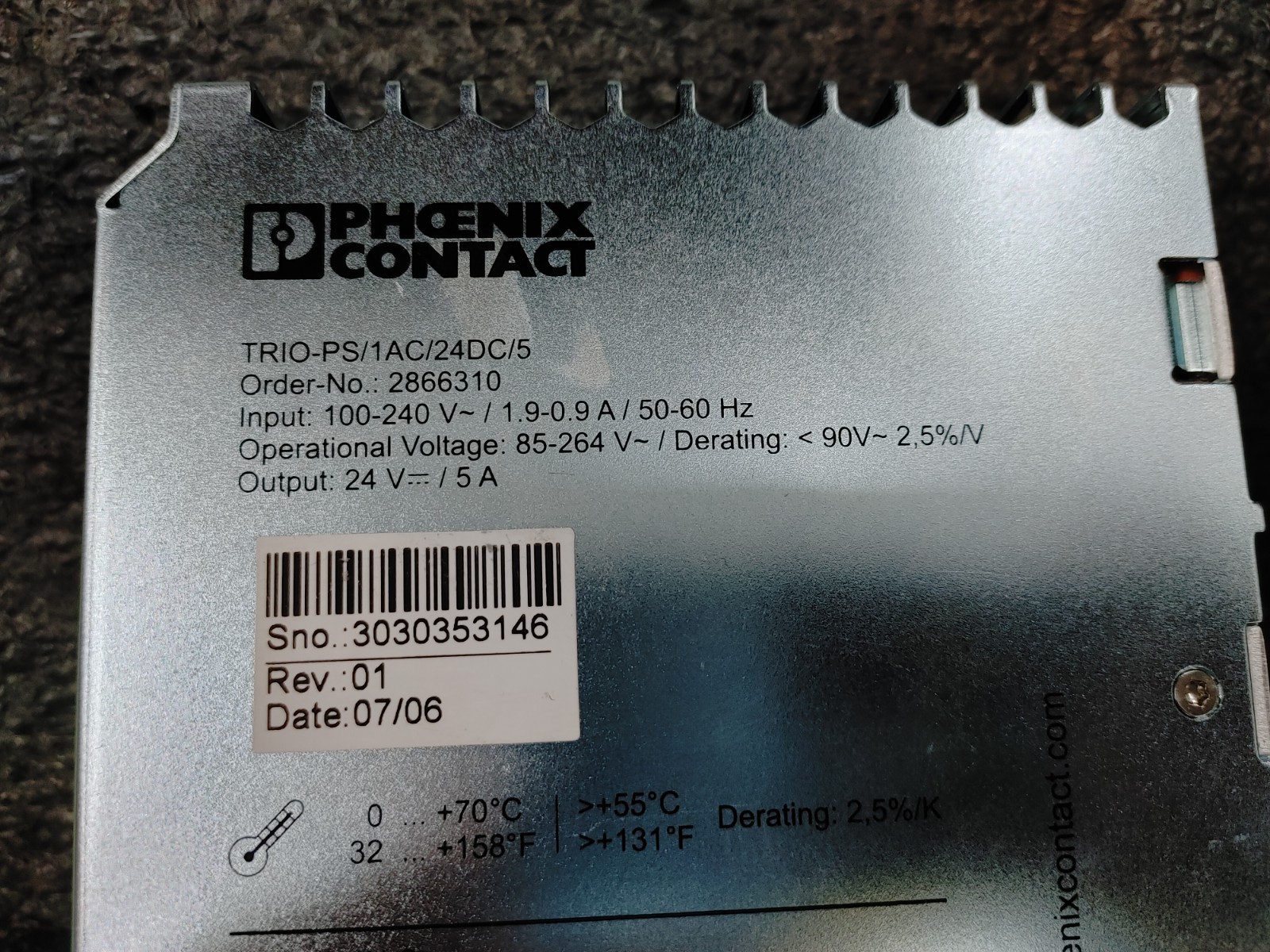 PHOENIX CONTACT TRIO-PS/1AC/24DC/5 2866310 Power Supply