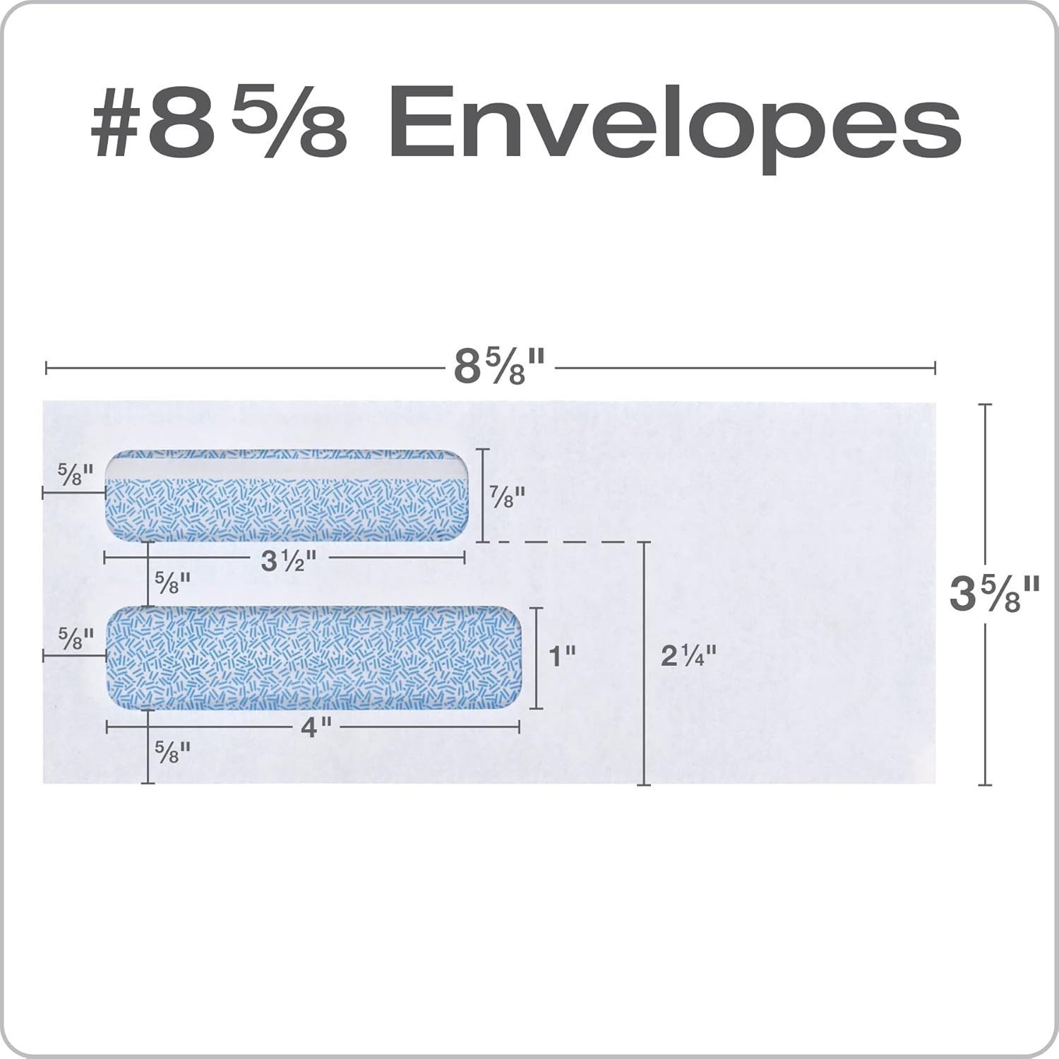 #8-5/8 Envelopes, 500 Pack, Double Window Seal Envelopes for QuickBooks Check…