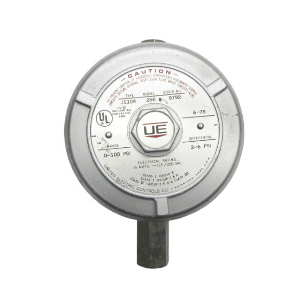 UNITED ELECTRIC J110A-266-9792 125/250VAC 15A 2-6PSI NSNP