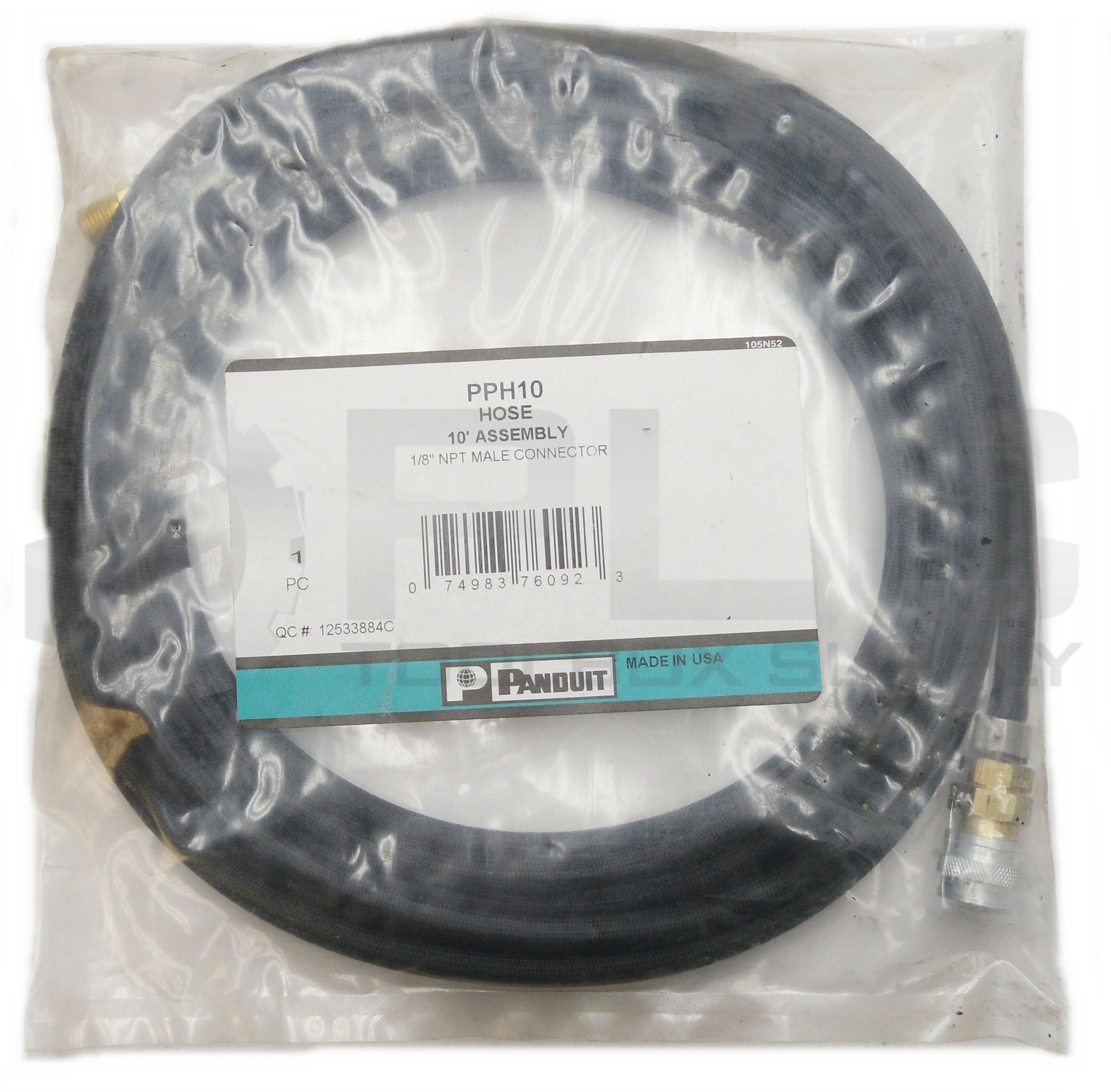NEW PANDUIT PPH10 HOSE ASSEMBLY 10′ 1/8″ NPT MALE CONNECTOR