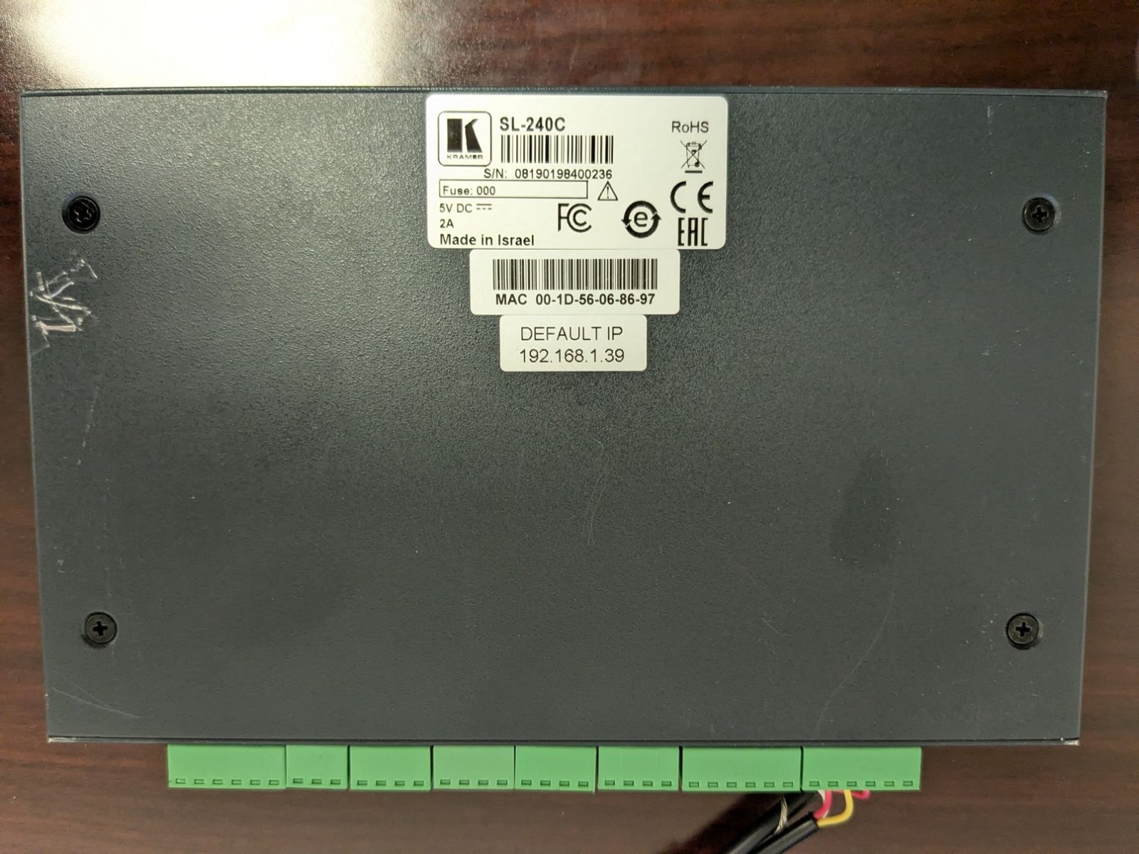 Kramer SL-240C Compact 16–Port Master Room Controller with PoE v2.10.18 Firmware