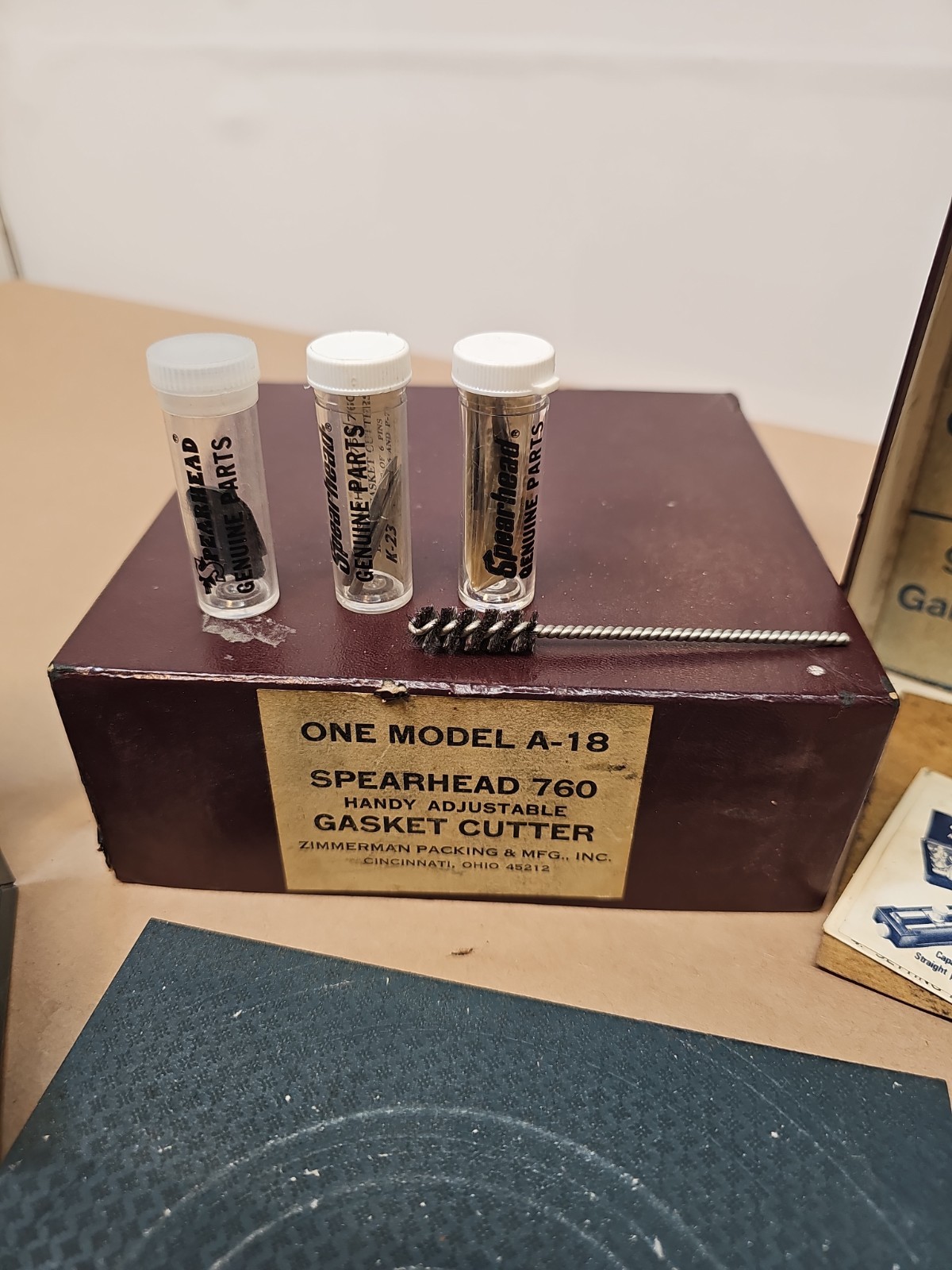 VTG ZIMMERMAN Spearhead 760-A-18 Adjustable Handy Gasket Cutter Set USA W/box