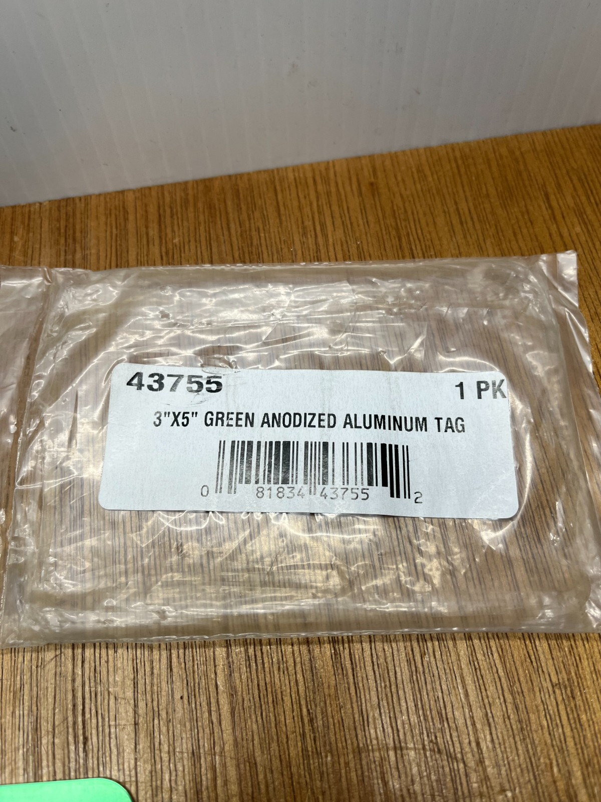 (Qty.5) 3″ X 5″ Green Anodized Aluminum Tag .040″ Thickness, 3/16″ Holes USA